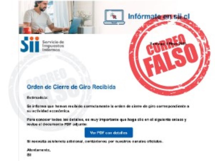 SII advierte la circulación de un correo falso que intenta suplantar ...